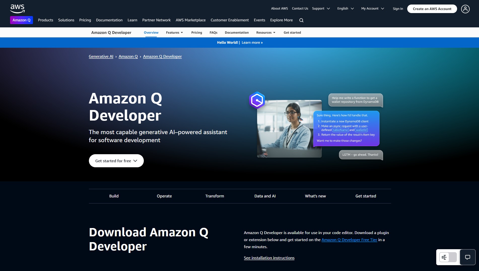 Amazon Q Developer | AllAiWebsite