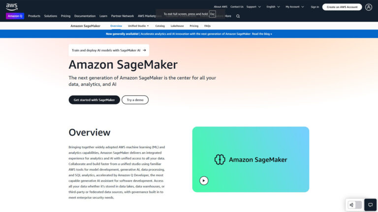 Amazon SageMaker | AllAiWebsite