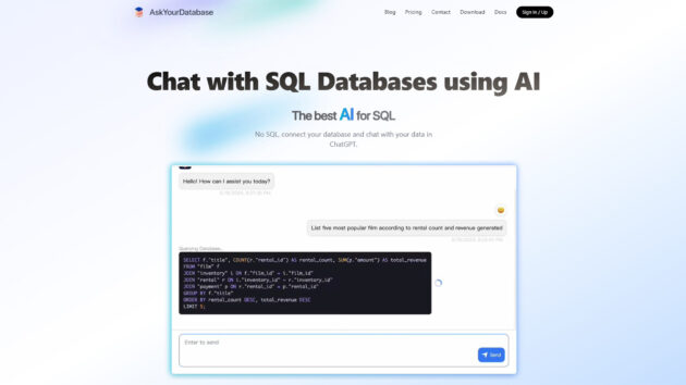 AI database querying tool | AskYourDatabase | AllAiWebsite