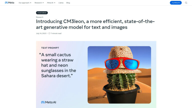 CM3leon by Meta | AllAiWebsite