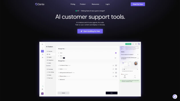 AI chatbot builder | Dante AI | AllAiWebsite