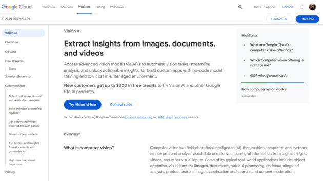 Google Cloud Vision AI | AllAiWebsite