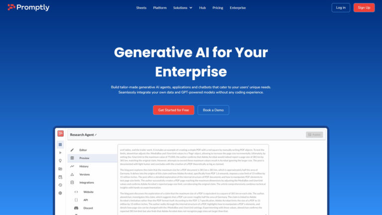 No-Code Generative AI Builder | Promptly | AllAiWebsite
