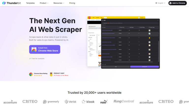 AI web scraping tool | Thunderbit | AllAiWebsite