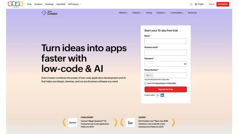 Low-Code Application Development | Zoho Creator | AllAiWebsite