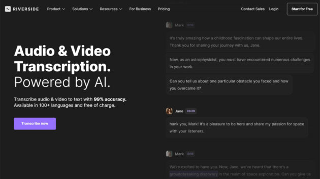 AI Transcription Service | AI Transcription by Riverside | AllAiWebsite