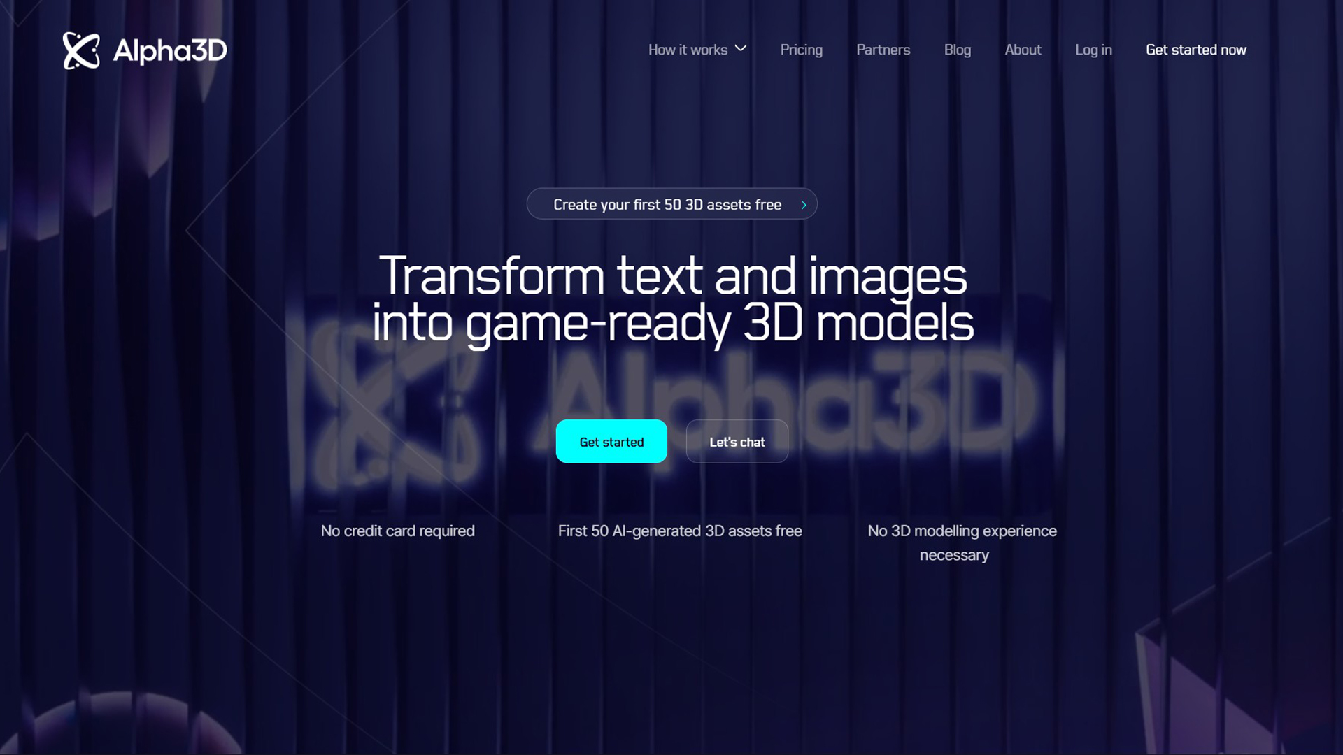 AI 3D Asset Generation | Alpha3D | AllAiWebsite