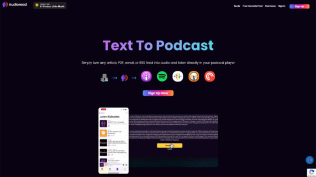 AI Text-to-Audio Converter | Audioread | AllAiWebsite