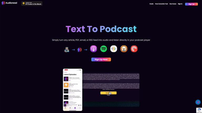 AI Text-to-Audio Converter | Audioread | AllAiWebsite