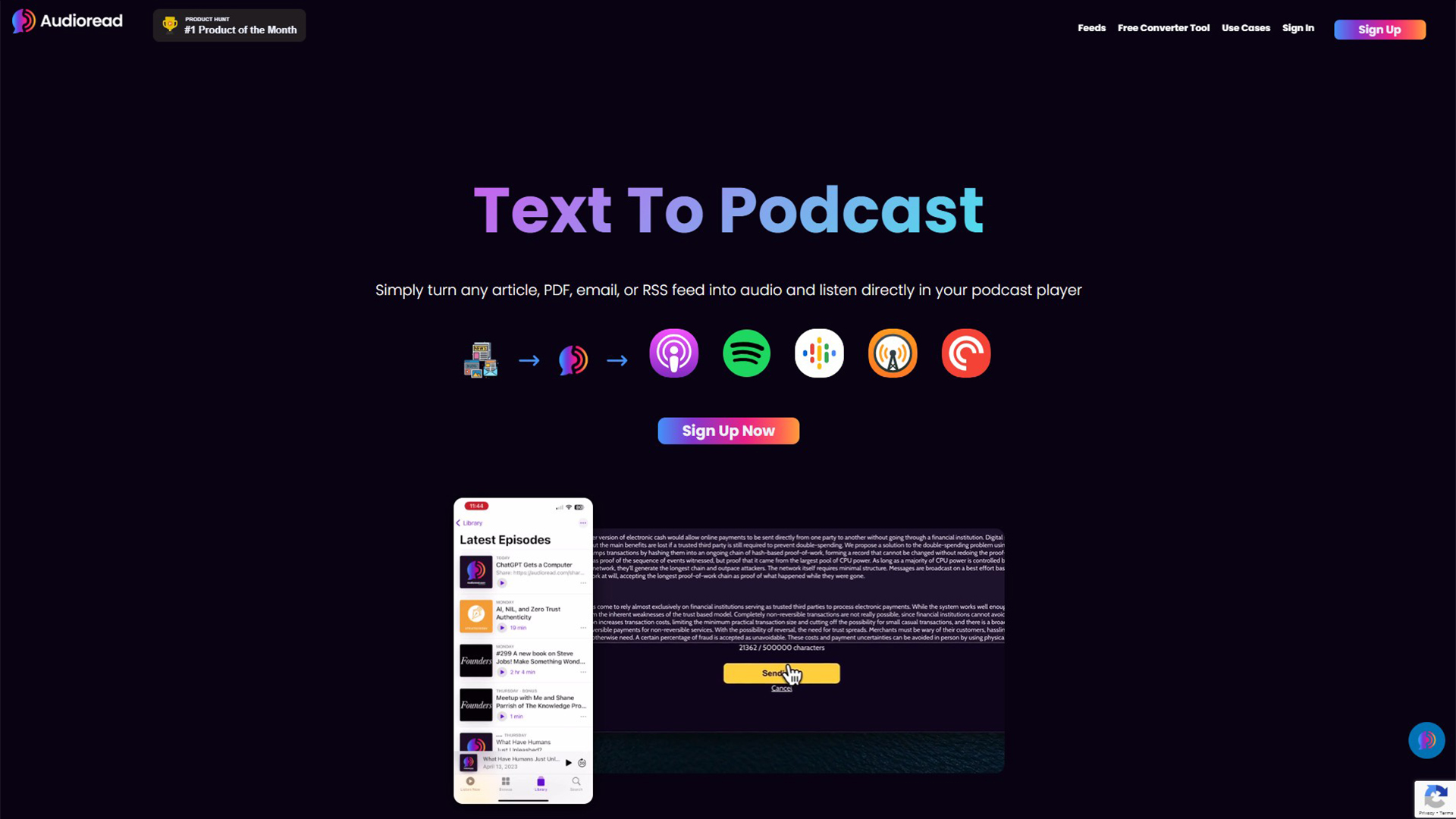 AI Text-to-Audio Converter | Audioread | AllAiWebsite