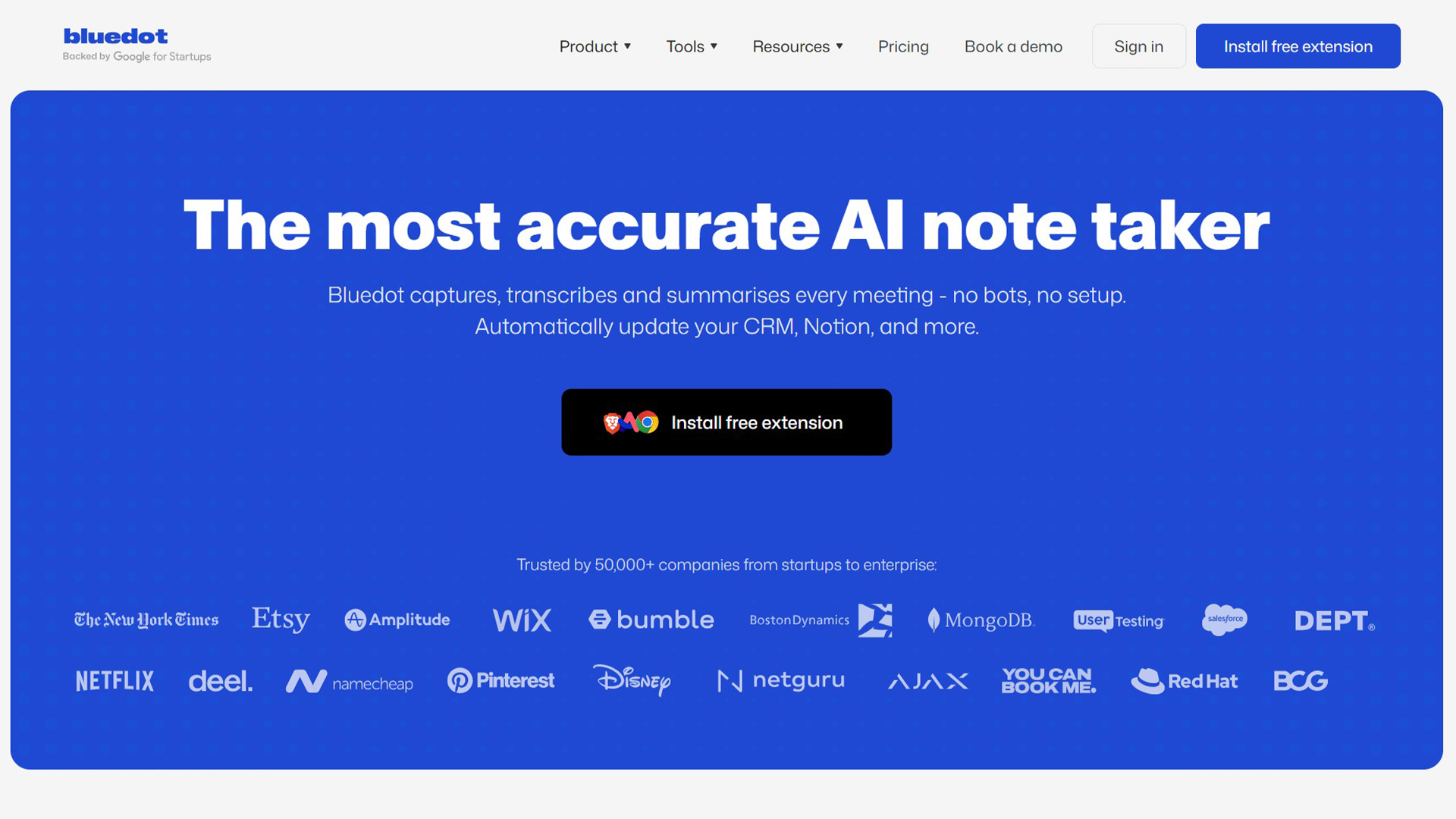 AI Meeting Notetaker | Bluedot | AllAiWebsite