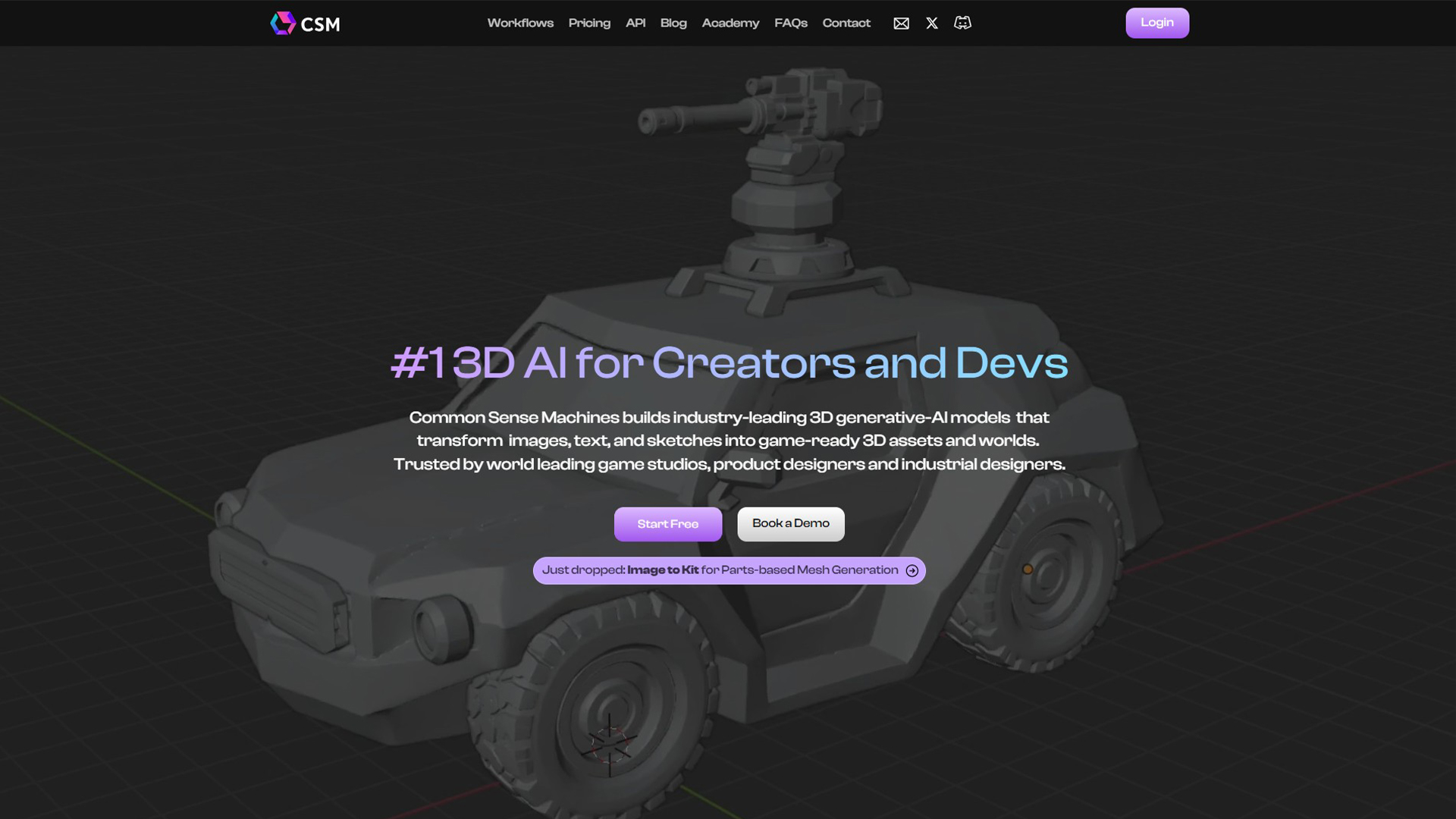 AI 3D Content Creation | CSM AI | AllAiWebsite