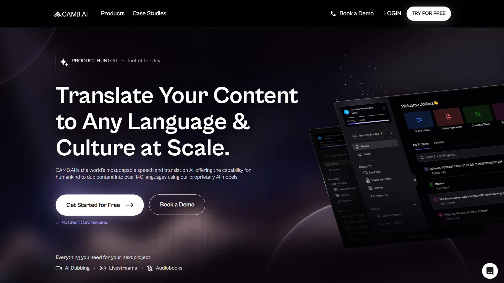 AI Dubbing and Translation | Camb AI | AllAiWebsite