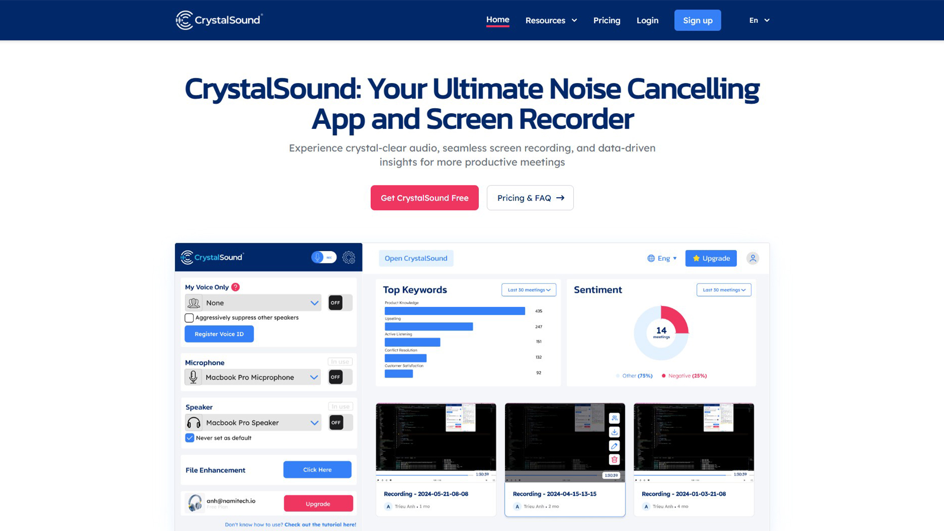 AI Noise Cancellation | CrystalSound | AllAiWebsite