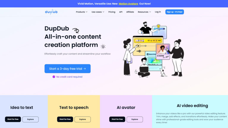 AI Multimedia Content Creation | DupDub | AllAiWebsite