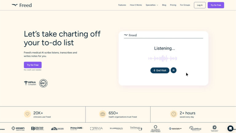 AI Medical Scribe | Freed | AllAiWebsite