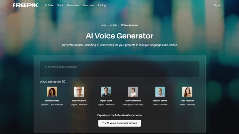 AI Voice Generator | Freepik AI Voice Generator | AllAiWebsite
