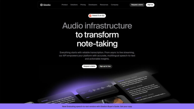 AI Speech-to-Text API | Gladia | AllAiWebsite
