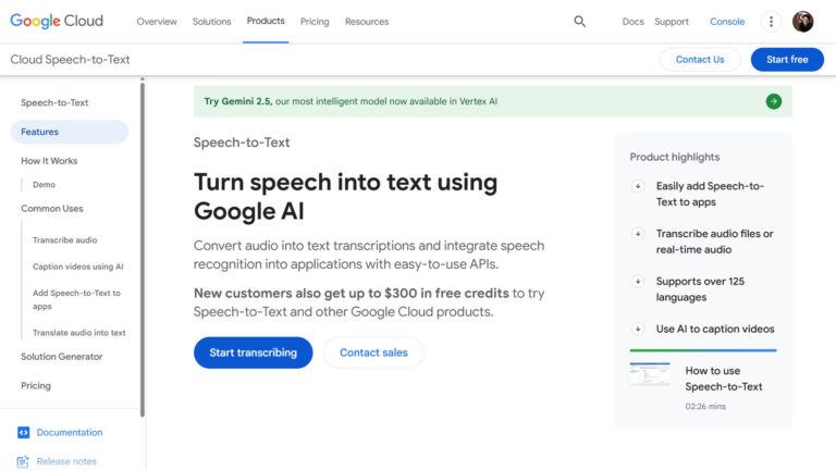 Google Cloud Speech-to-Text API | Google Cloud Speech to Text | AllAiWebsite