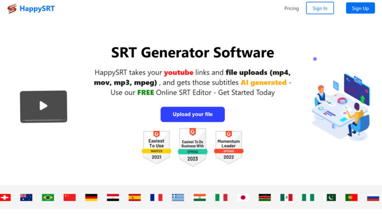 AI Subtitle Generator | HappySRT | AllAiWebsite