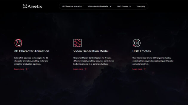 AI 3D Animation | Kinetix | AllAiWebsite