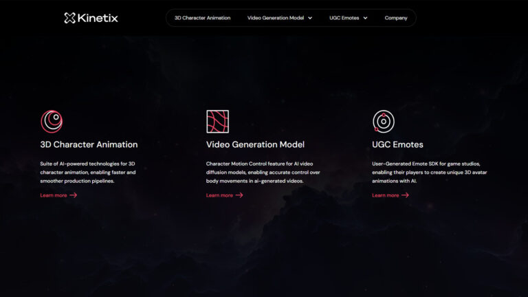 AI 3D Animation | Kinetix | AllAiWebsite
