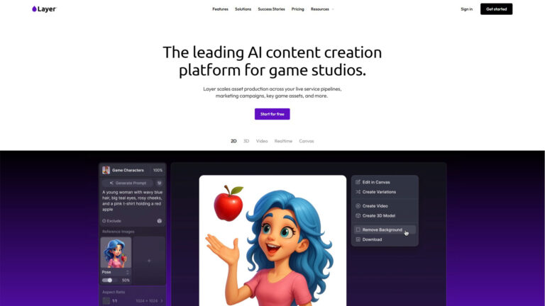 AI Game Art Creation | Layer AI | AllAiWebsite