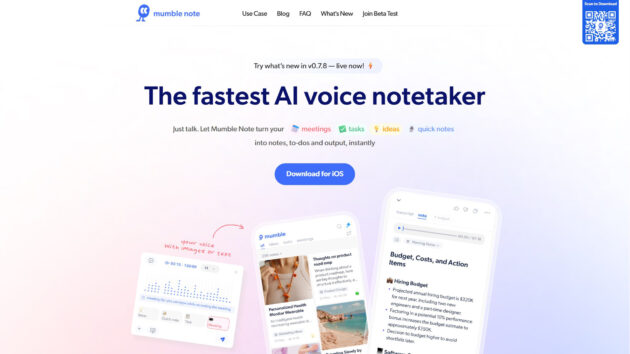 AI Note-Taking App | Mumble Note | AllAiWebsite