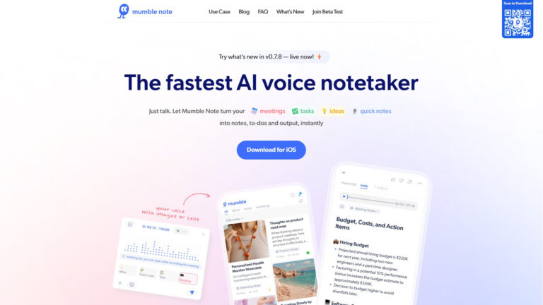 AI Note-Taking App | Mumble Note | AllAiWebsite