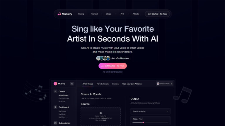 AI Music Creation | Musicfy | AllAiWebsite