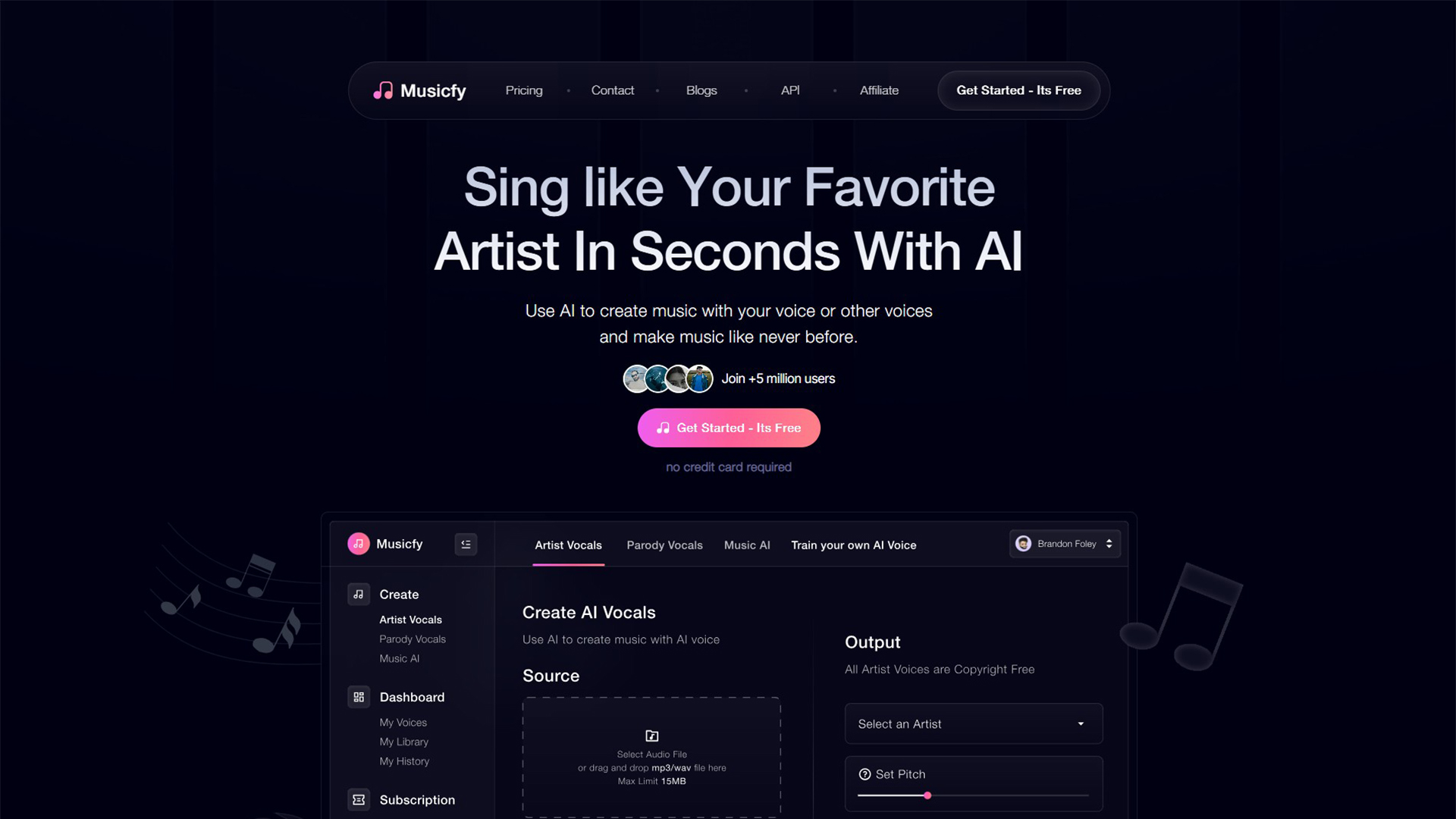 AI Music Creation | Musicfy | AllAiWebsite
