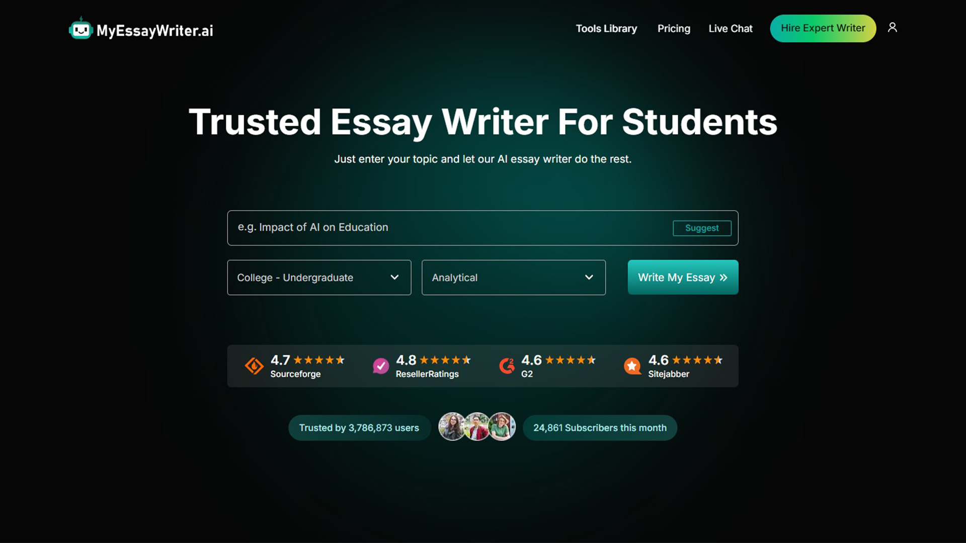 AI Essay Writer | MyEssayWriterAI | AllAiWebsite