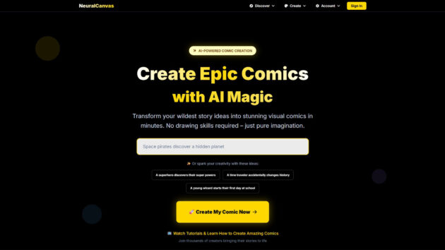 AI Comic Generator | NeuralCanvas | AllAiWebsite