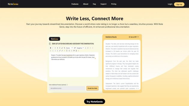 AI Note-Taking Platform | NoteGenie | AllAiWebsite