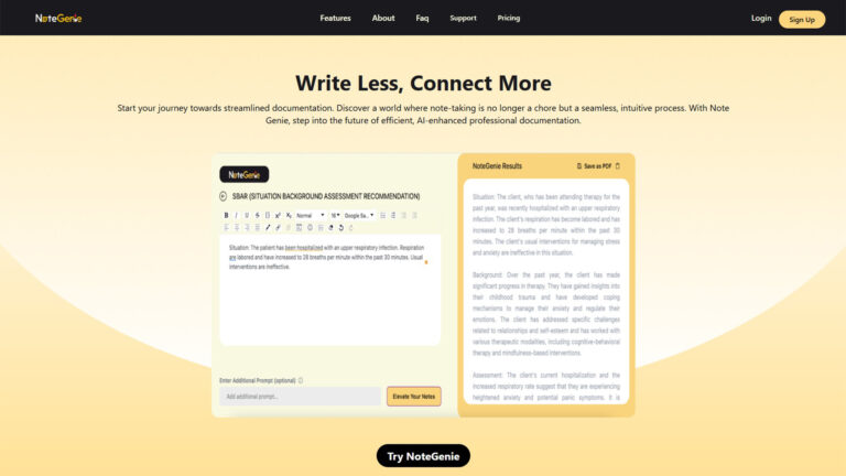 AI Note-Taking Platform | NoteGenie | AllAiWebsite