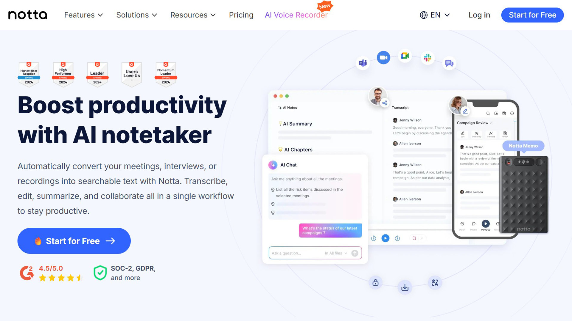 AI Transcription Tool | Notta | AllAiWebsite