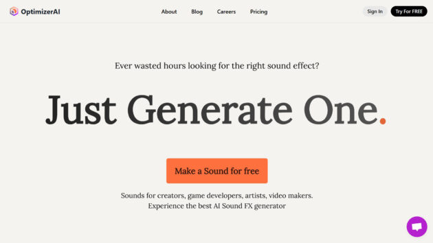 AI Sound Effect Generation | Optimizer AI | AllAiWebsite