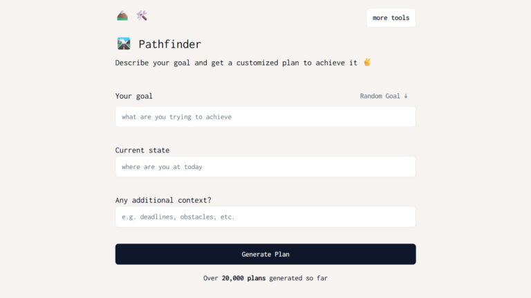 AI Goal Planning Tool | Pathfinder | AllAiWebsite