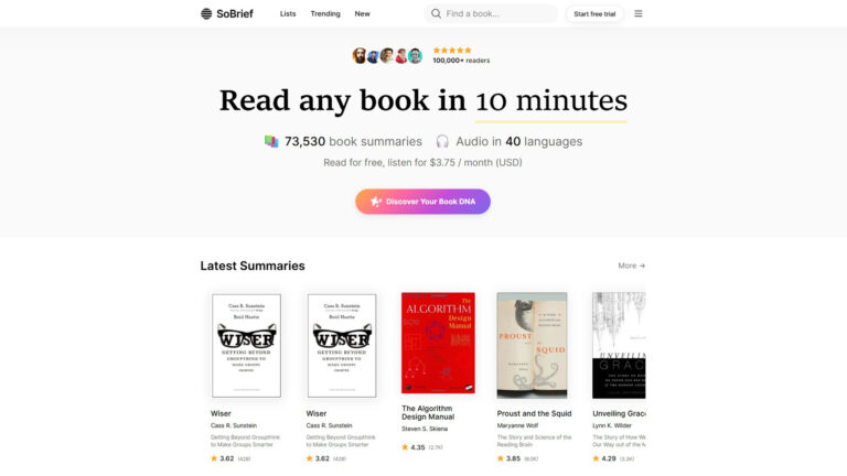 AI Book Summaries | SoBrief | AllAiWebsite