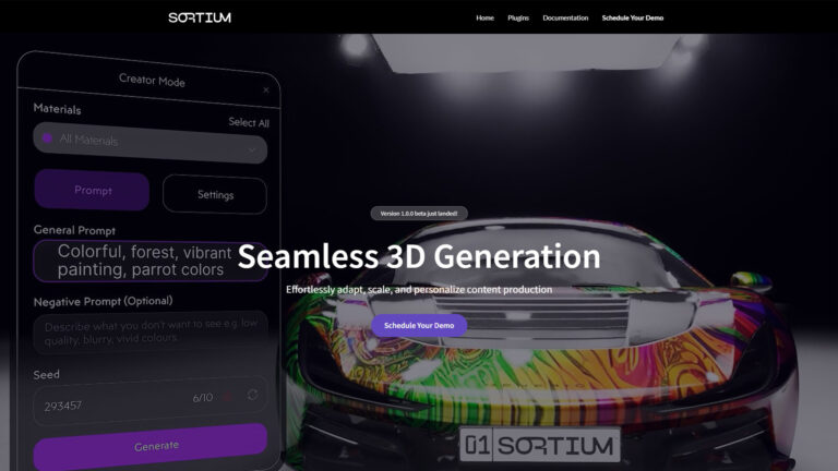 Generative 3D AI | Sortium | AllAiWebsite