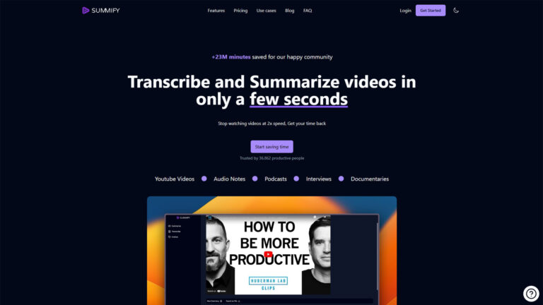 AI Video Summarizer | Summify | AllAiWebsite