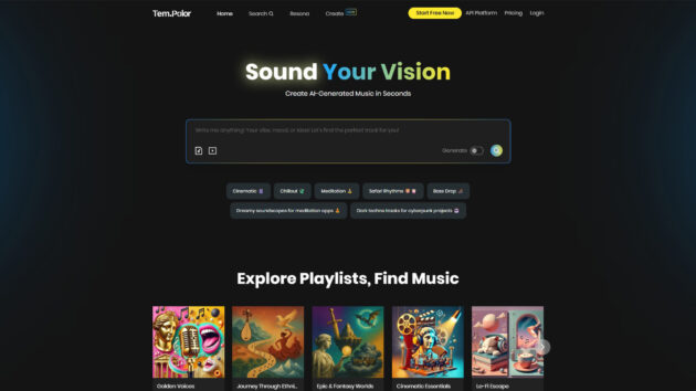 AI Music Generation | TemPolor | AllAiWebsite