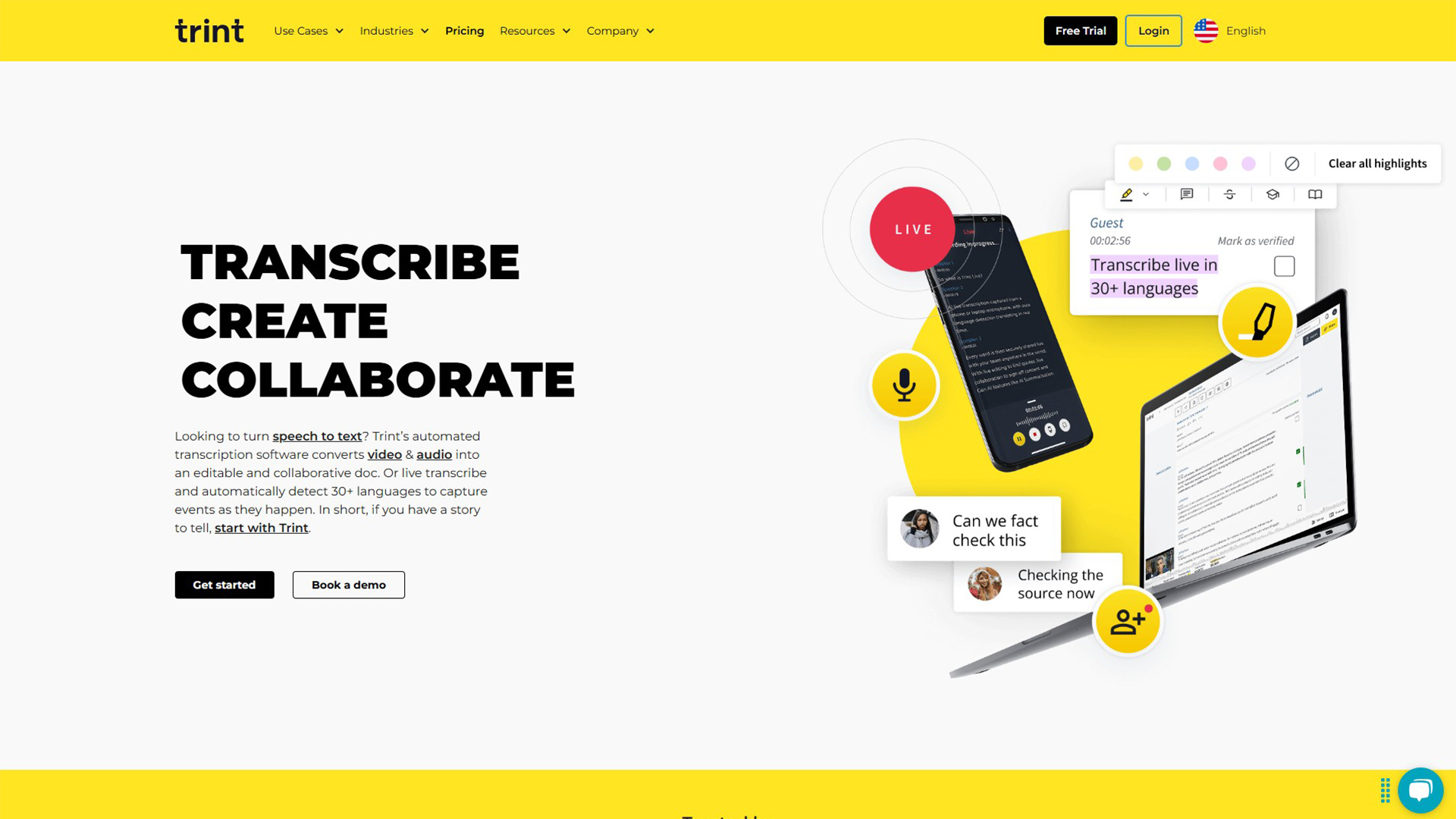 AI Transcription Platform | Trint | AllAiWebsite