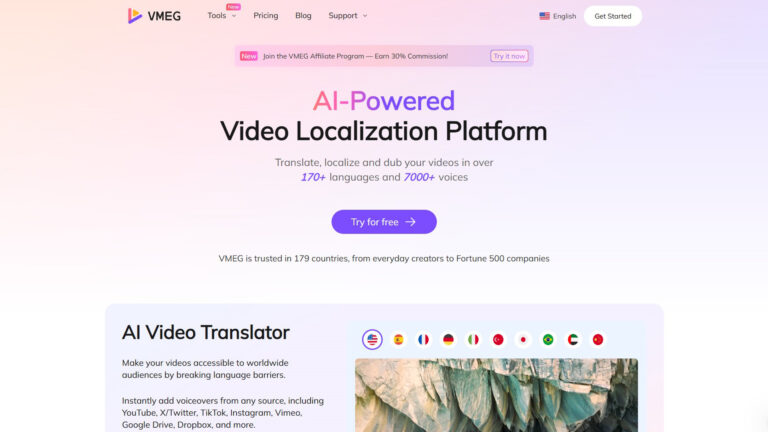 AI Video Localization | VMEG | AllAiWebsite