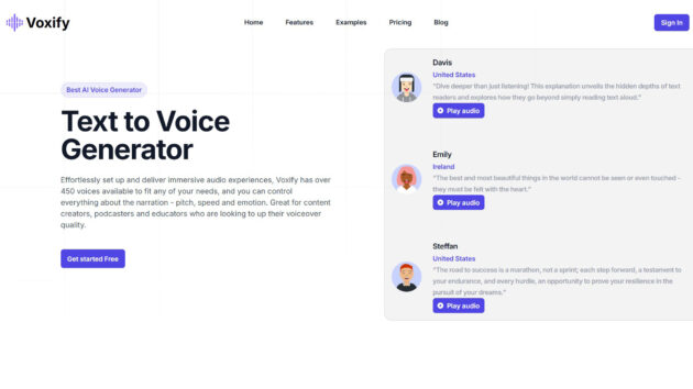 AI voice generator | Voxify | AllAiWebsite