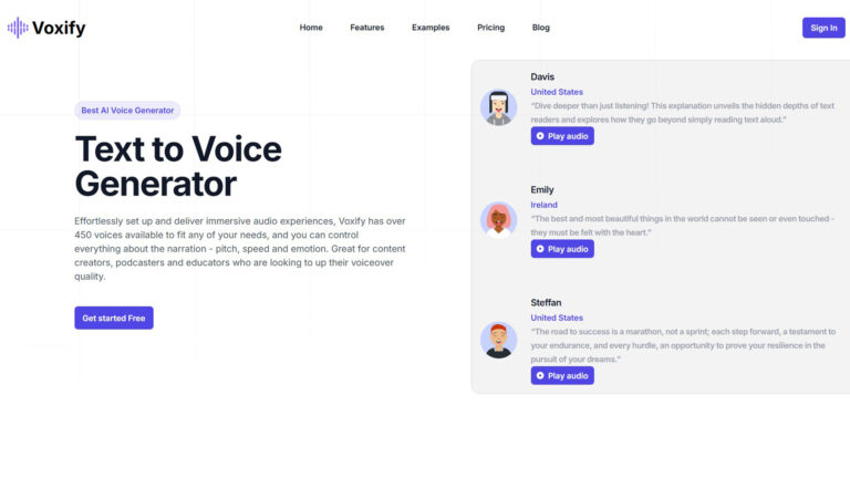 AI voice generator | Voxify | AllAiWebsite