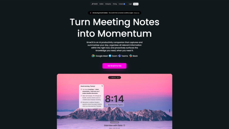 AI Meeting Management | timeOS | AllAiWebsite