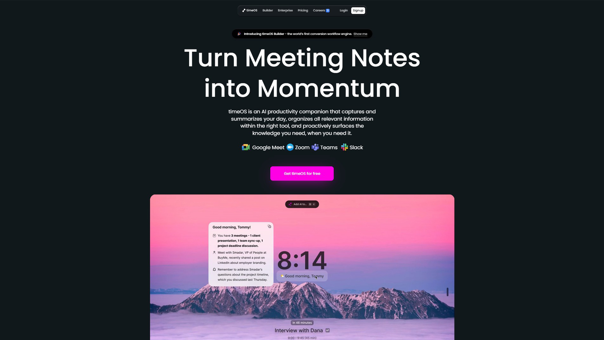 AI Meeting Management | timeOS | AllAiWebsite