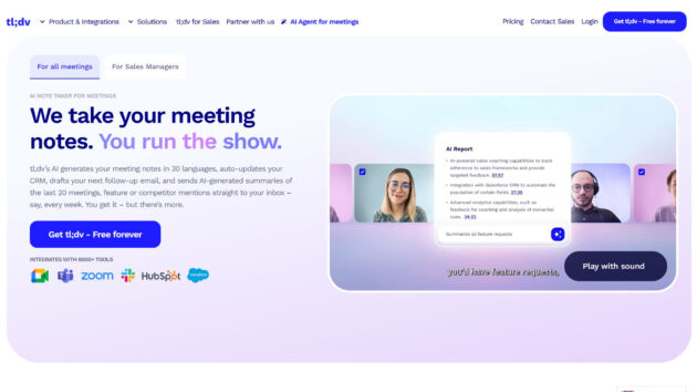 AI Meeting Assistant | tl;dv | AllAiWebsite