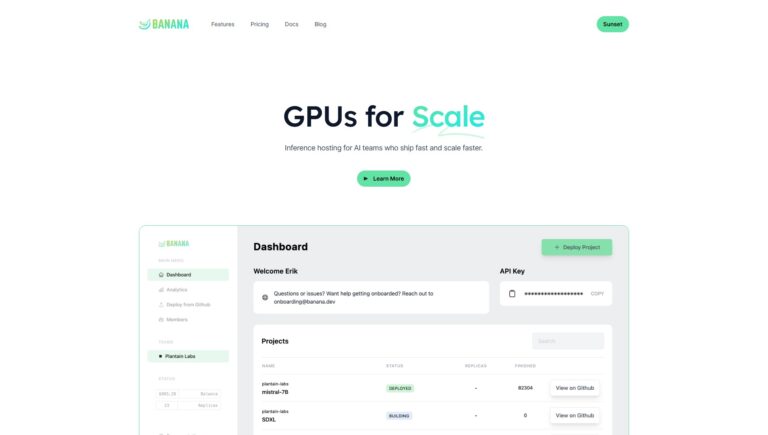 AI Model Deployment Platform | Banana | AllAiWebsite